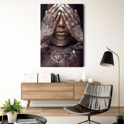 Glasbild Afrikanische Frau 116x78