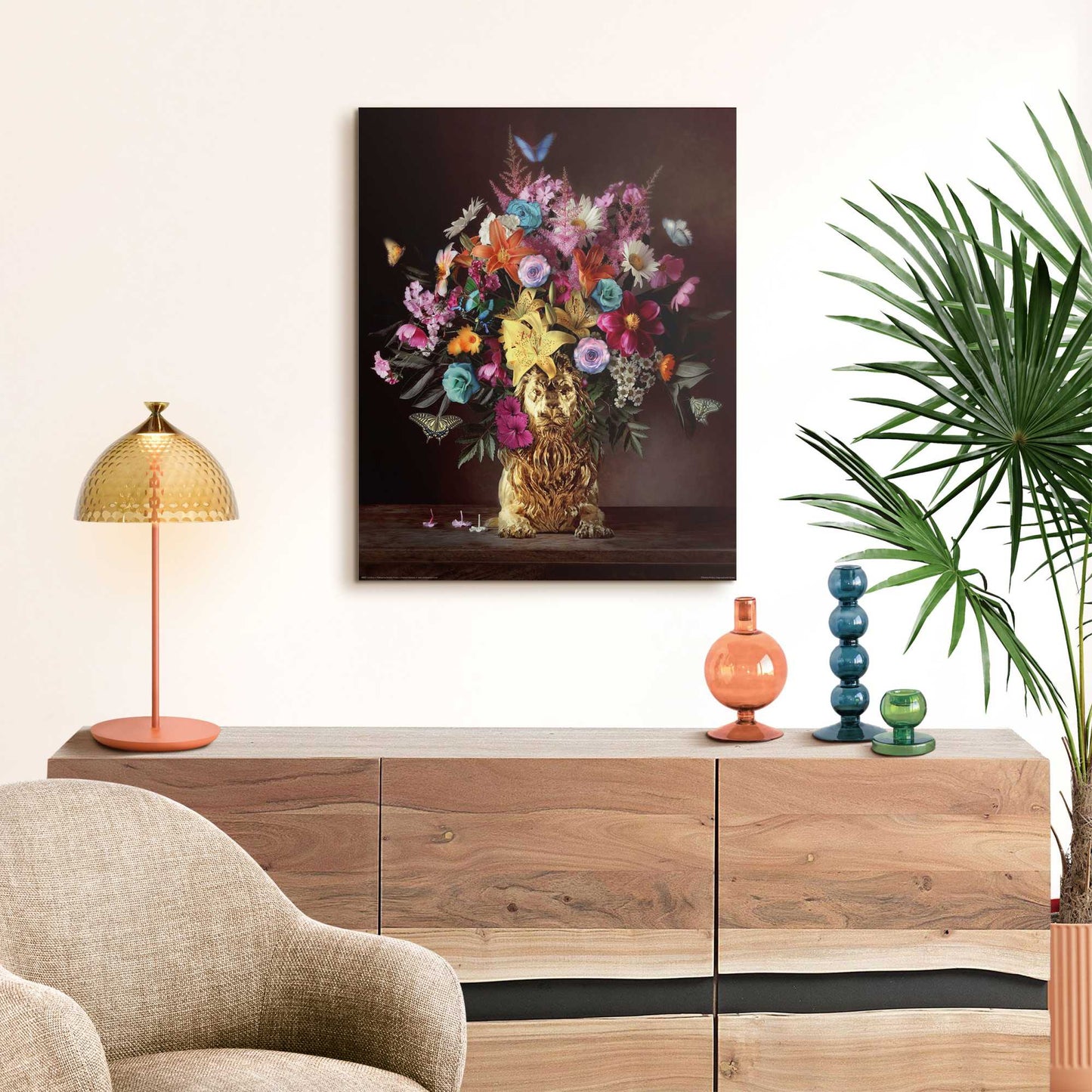 Wandbild Blumenlöwe 50x40