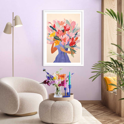 Gerahmtes Bild Blumenmädchen 70x50