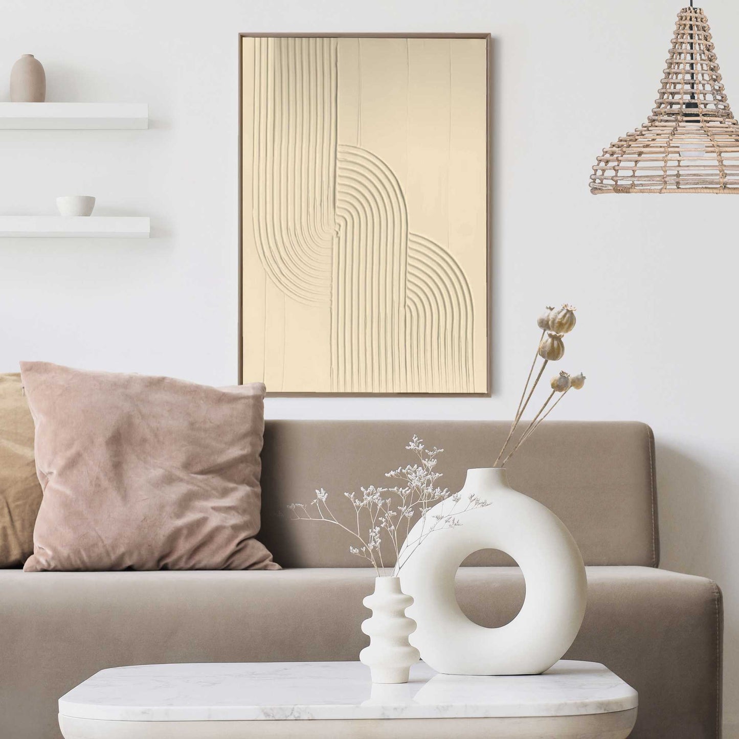 Relief Wandbild Knot - sand 70x50