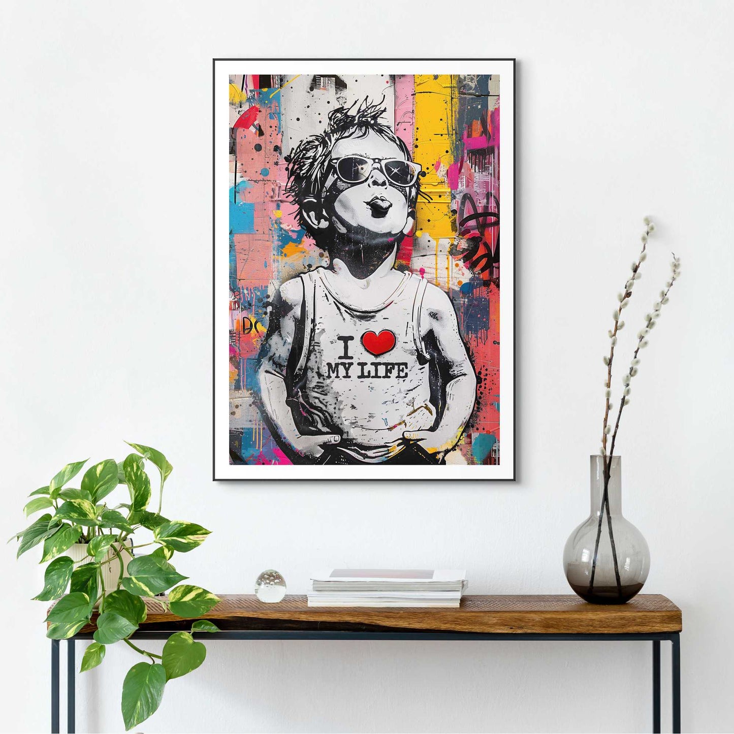 Schilderij Kid Loves Life 70x50