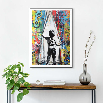 Schilderij Grafitti Surprise 70x50
