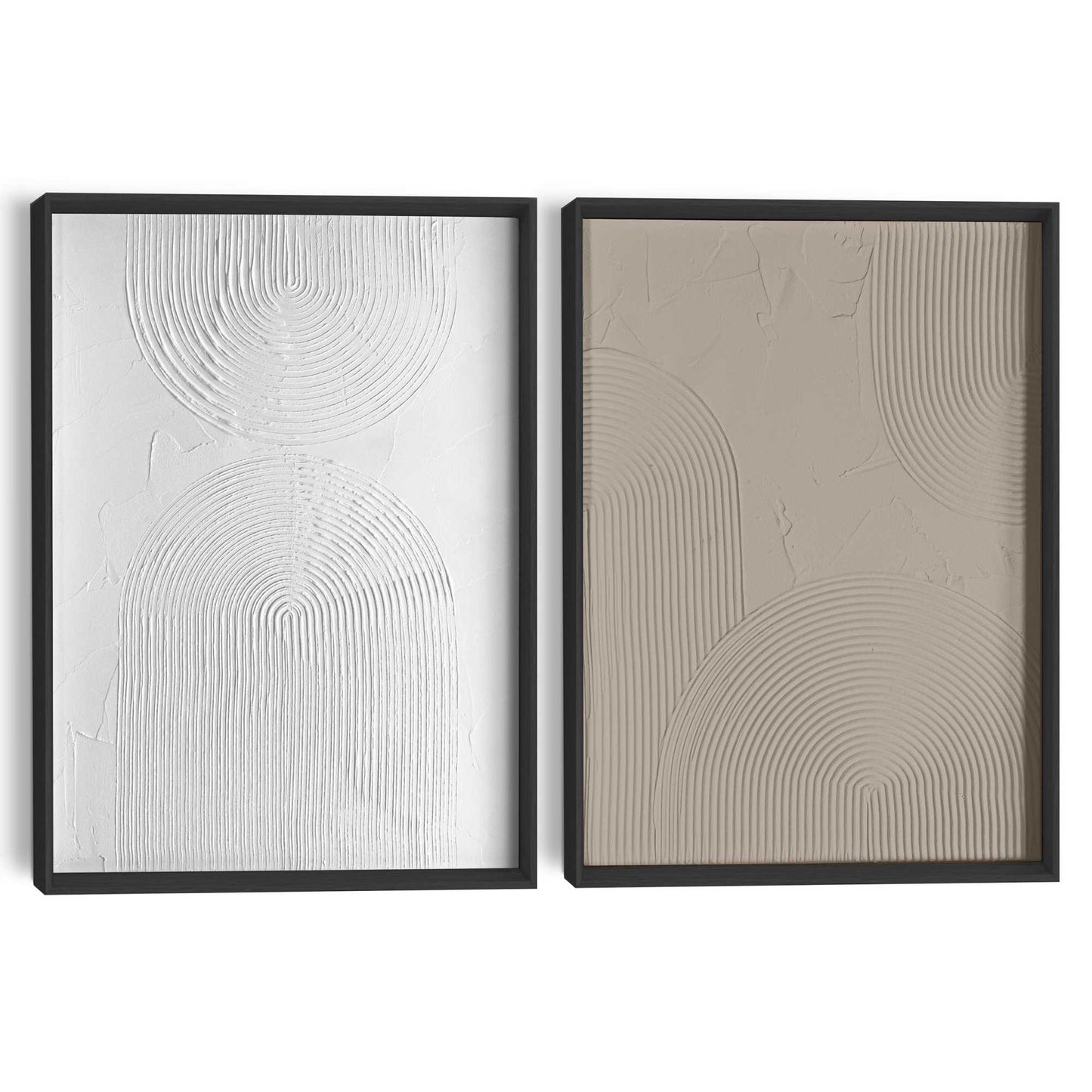Abstracte wanddecoratie set met structuur Reliëf bogen
