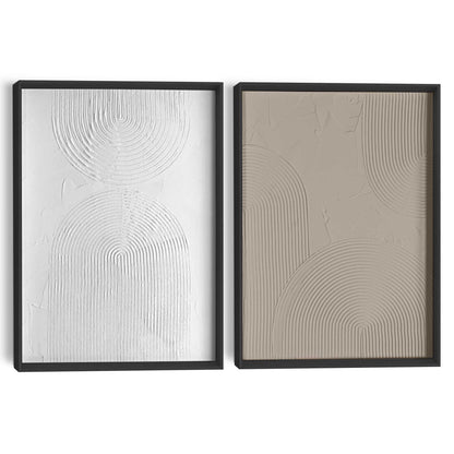 Abstracte wanddecoratie set met structuur Reliëf bogen
