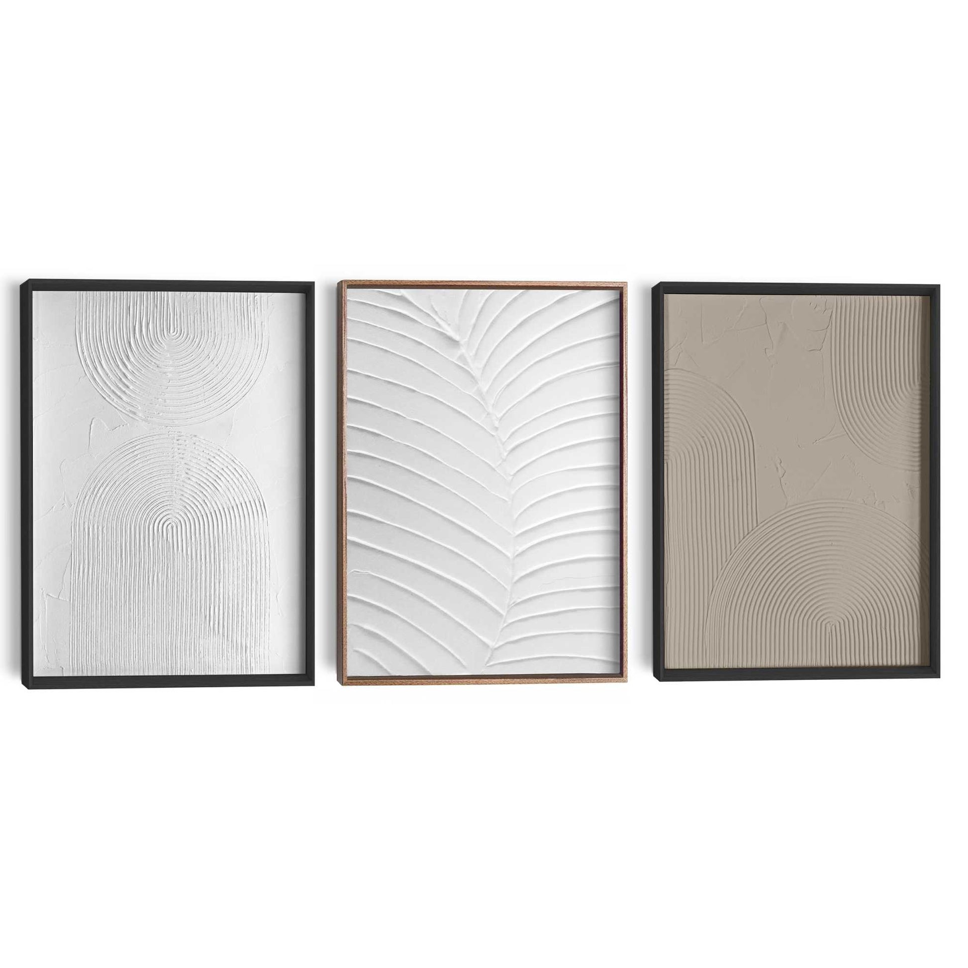 Abstracte wanddecoratie set met structuur Organische Patronen