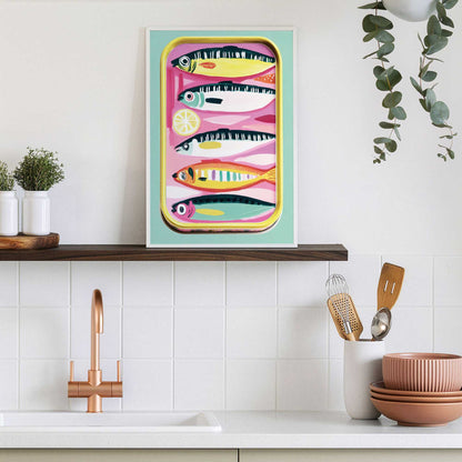 Gerahmtes Bild Bunte Sardinen 30x20
