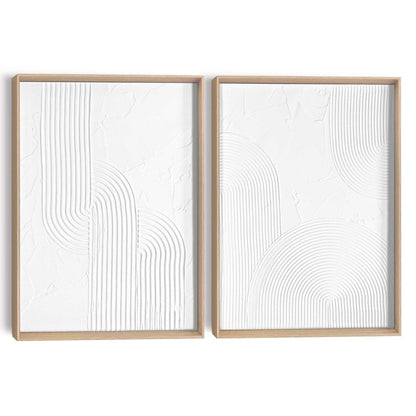 Abstracte wanddecoratie set met structuur Bogen 40x30 - Reliëf Art - Reinders