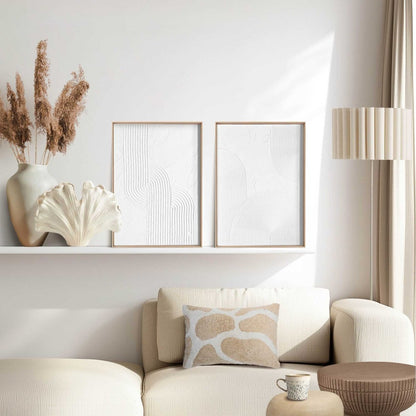 Abstracte wanddecoratie set met structuur Bogen 40x30 - Reliëf Art - Reinders