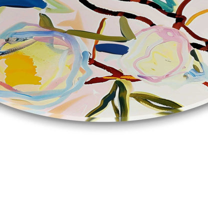 Glasschilderij Abstracte Bloesem 70 Rond - Reinders
