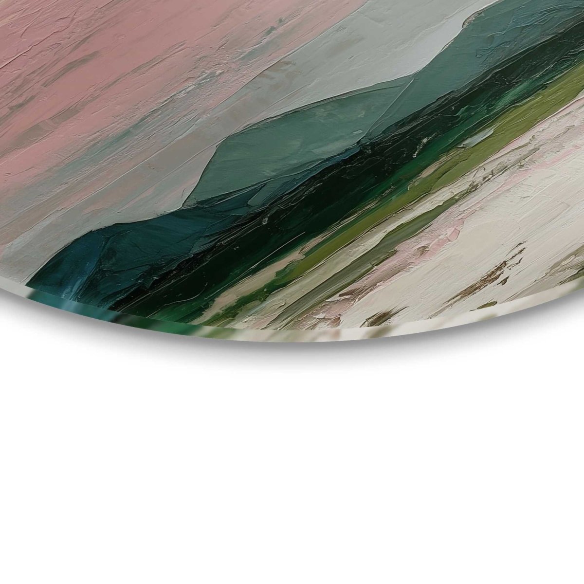 Glasschilderij Bergen in roze wolken II 70 Rond - Reinders