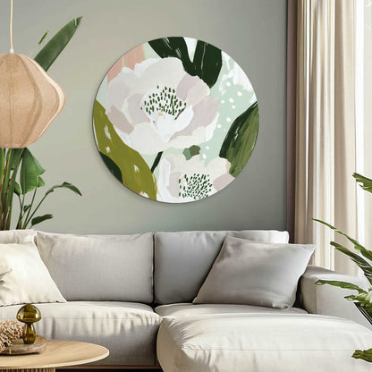 Glasschilderij Bloemen 70 Rond - Reinders