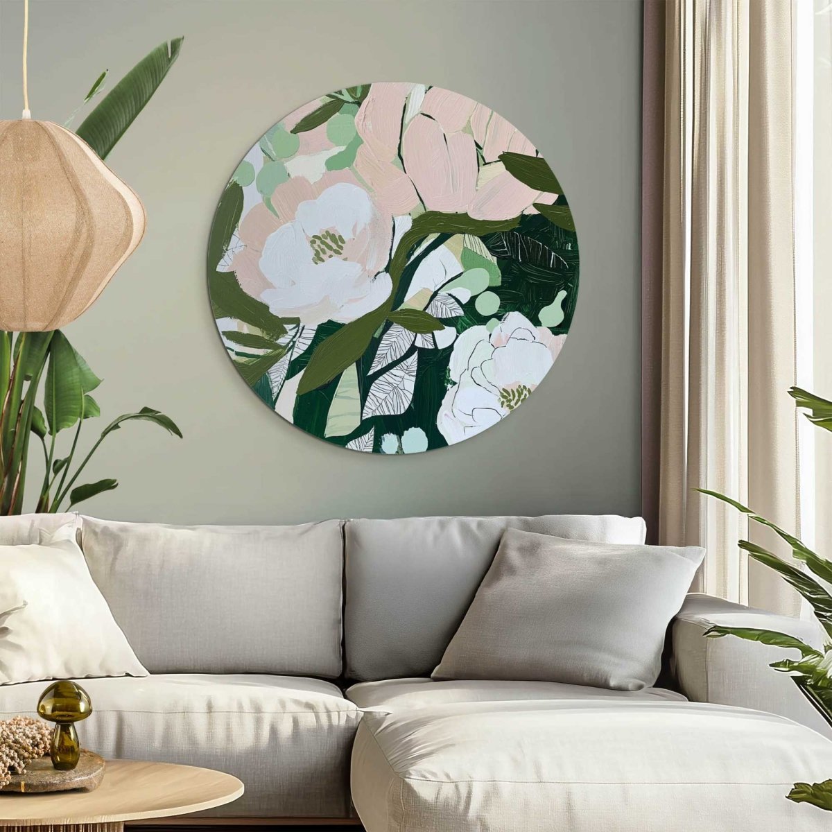 Glasschilderij Bloemen in bloei 70 Rond - Reinders