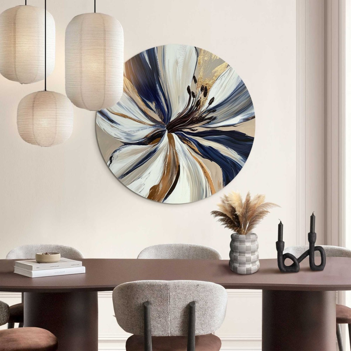 Glasschilderij Glamour bloem 70 Rond - Reinders