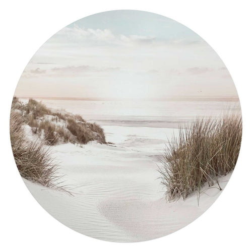 Glasbild Horizont am Strand 70 Rund
