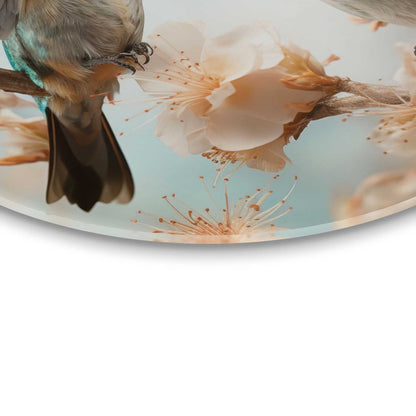 Glasschilderij Kolibri in de lente 70 Rond - Reinders