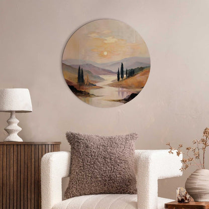 Glasschilderij Landschap I 50 Rond - Reinders