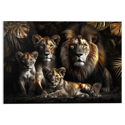 Glasschilderij Leeuwenfamilie 70x100 - Deco Glas - Reinders