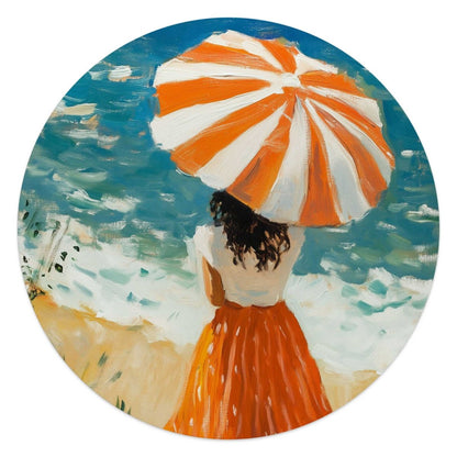 Glasschilderij Meisje met parasol 50 Rond - Reinders