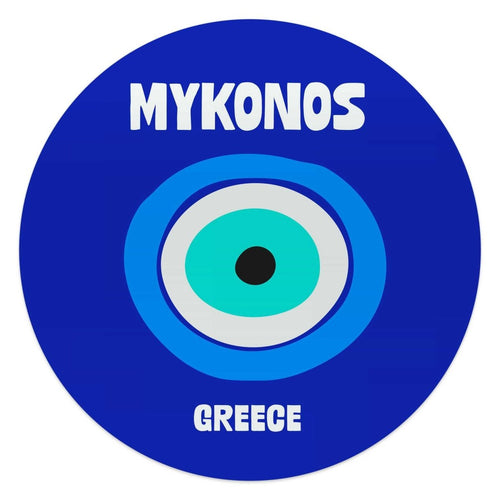 Glasbild Mykonos 50 Rund