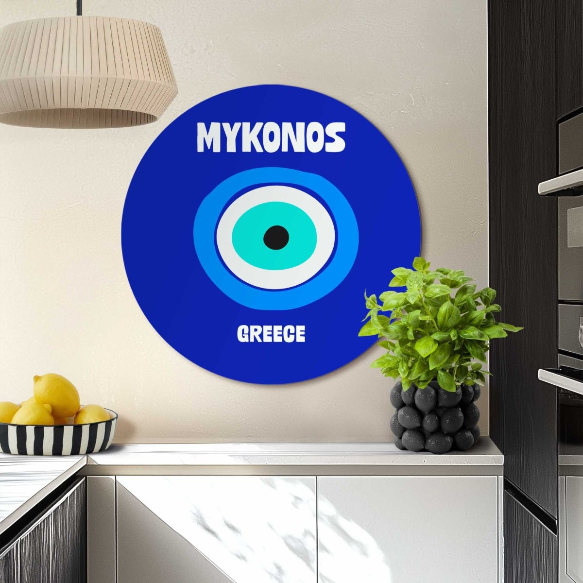Glasschilderij Mykonos 70 Rond - Reinders
