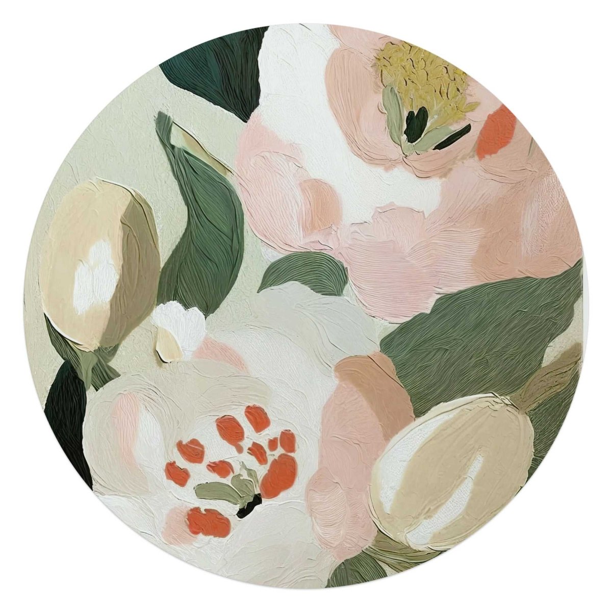 Glasschilderij Pastel bloemen 70 Rond - Reinders
