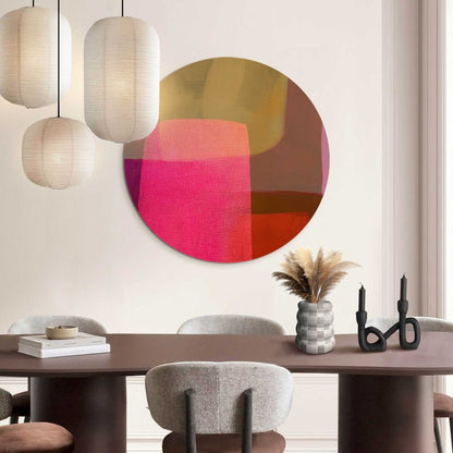 Glasschilderij Roze tinten I 70 Rond - Reinders