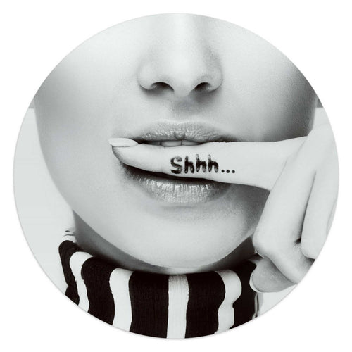 Glasbild Shhh.. 50 Rund