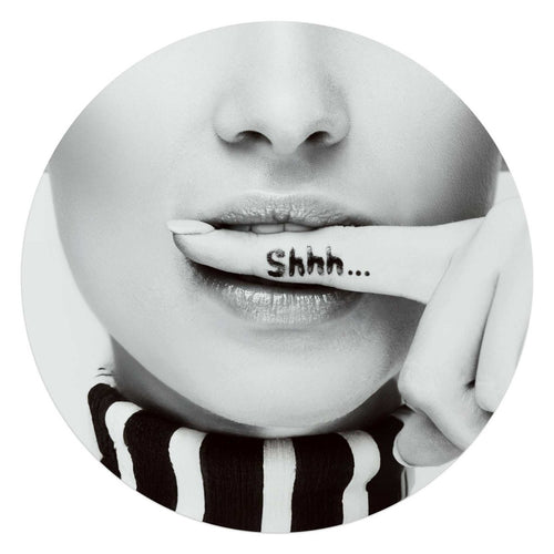 Glasbild Shhh.. 70 Rund