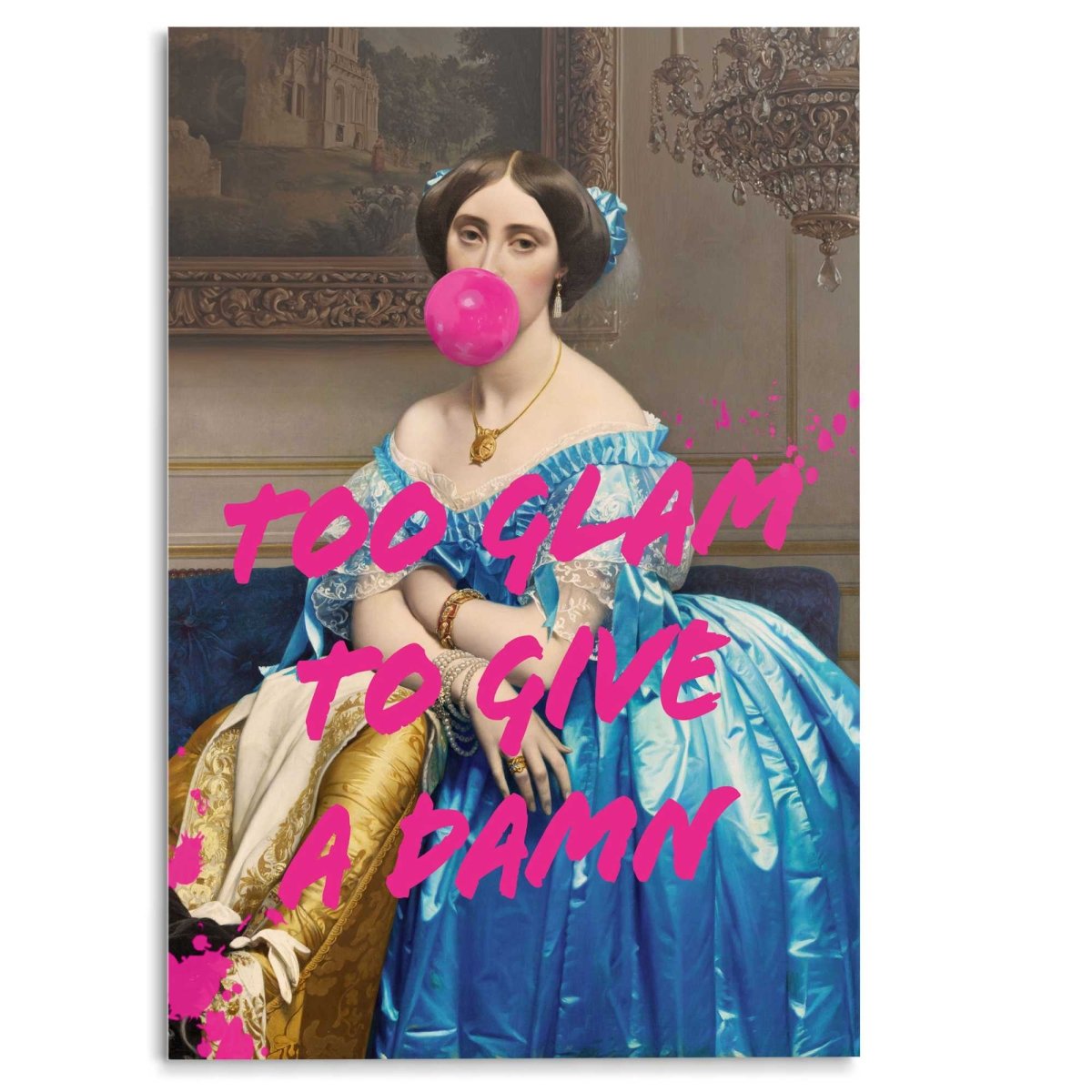 Glasschilderij Too glam to give a damn 116x78 - Reinders