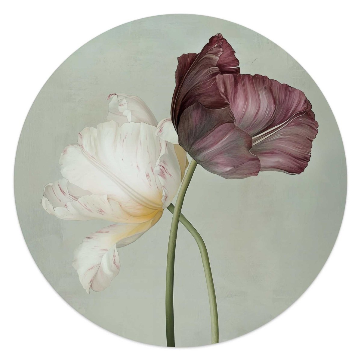Glasschilderij Tulpen 50 Rond - Reinders