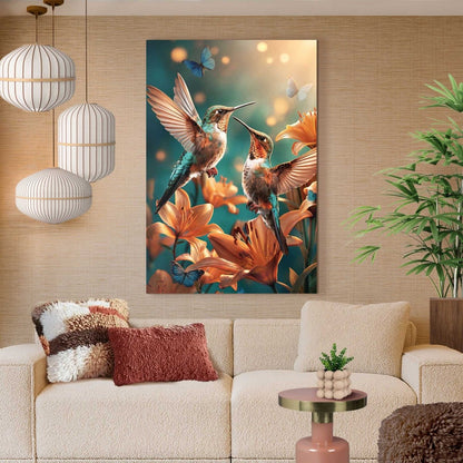 Glasschilderij Vliegende Kolibries 116x78 - Deco Glas - Reinders