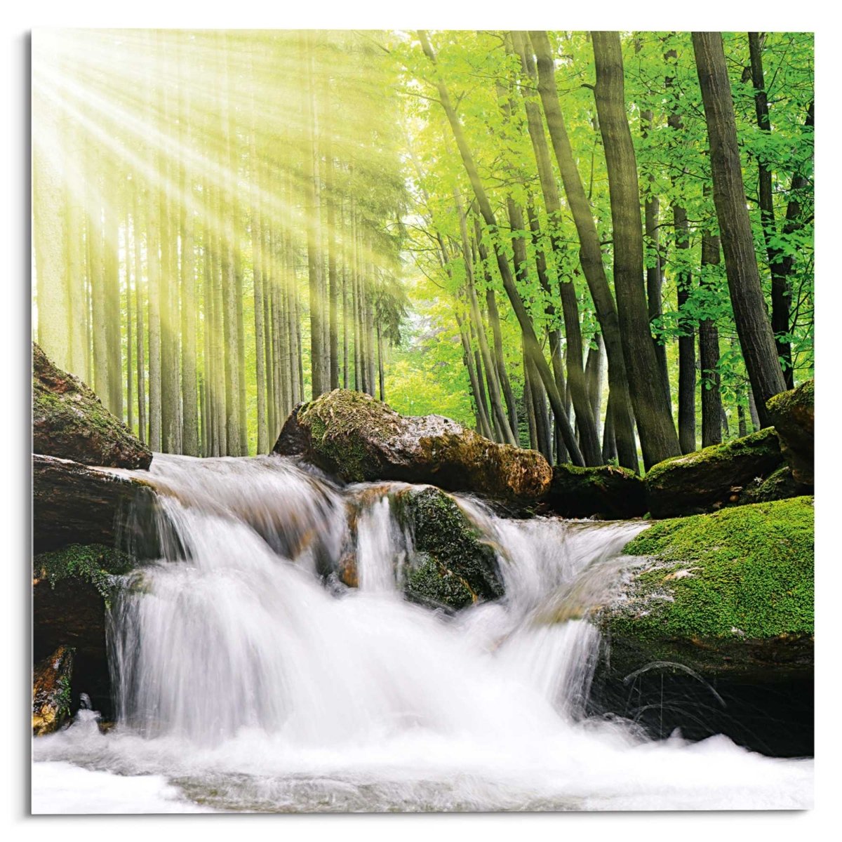 Glasschilderij Waterval 30x30 - Reinders