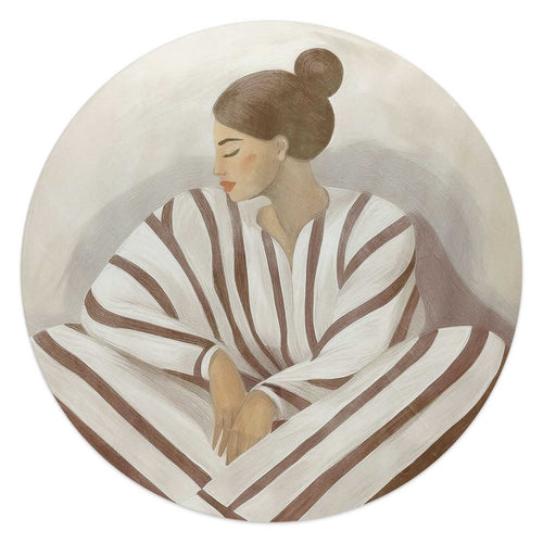 Glasbild Zen dame 50 Rund