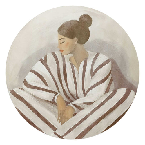 Glasbild Zen dame 70 Rund