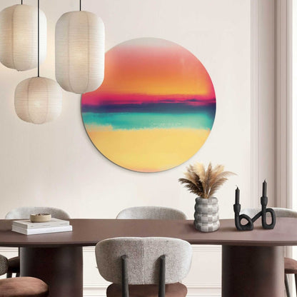 Glasschilderij Zonsondergang 70 Rond - Reinders
