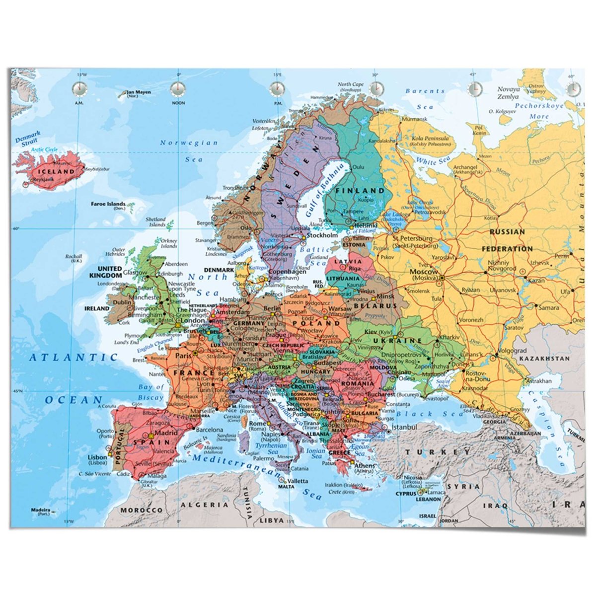 Poster Landkarte Europa 40x50 - Reinders