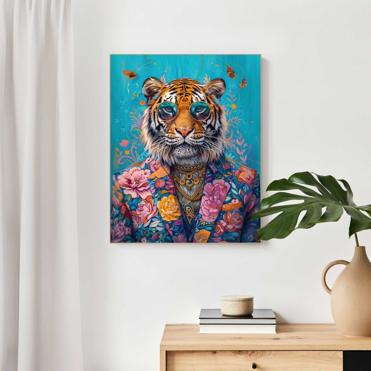 Schilderij Aangeklede tijger 40x50 - Reinders