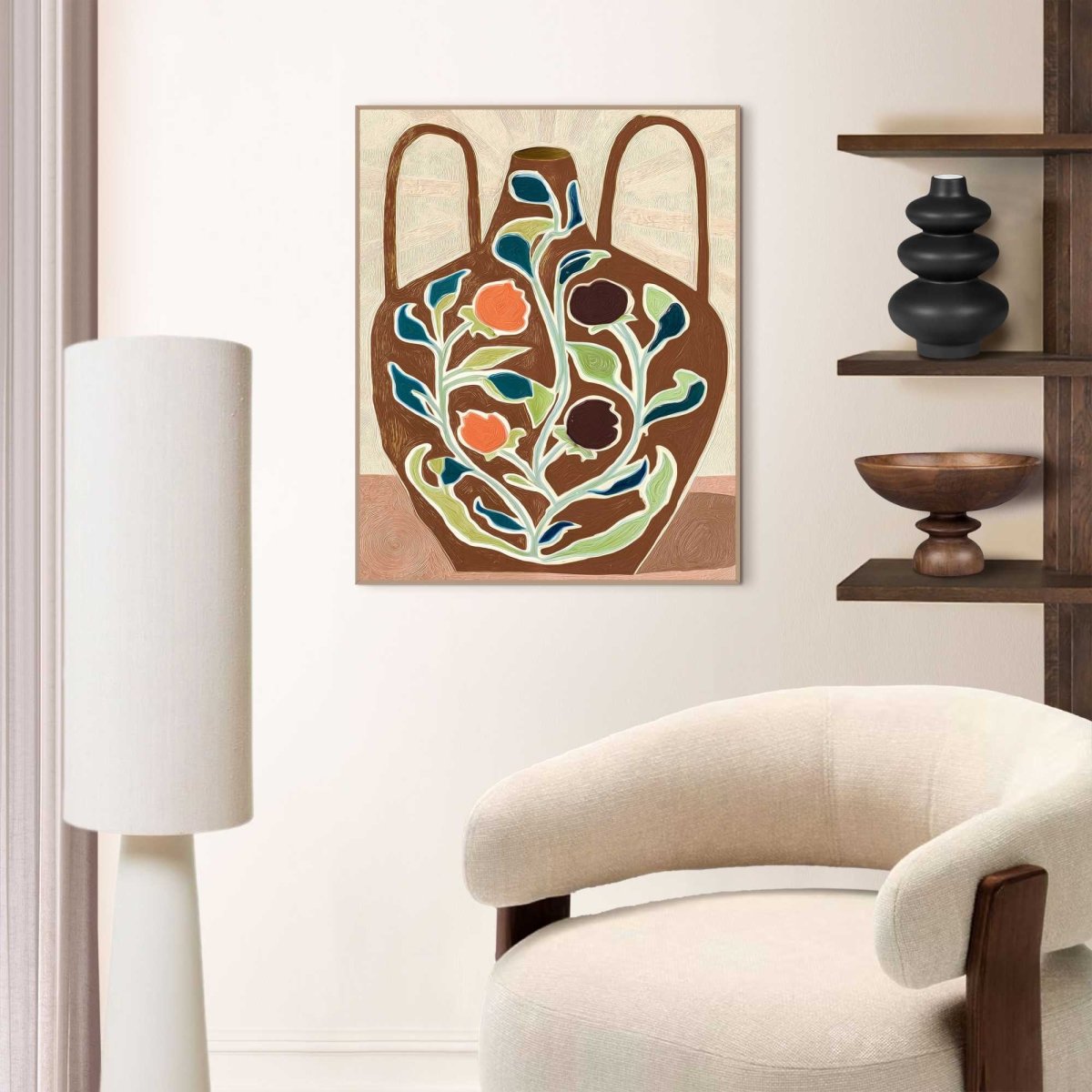 Schilderij Aardewerk Vaas 50x40 - Slim Frame - Reinders