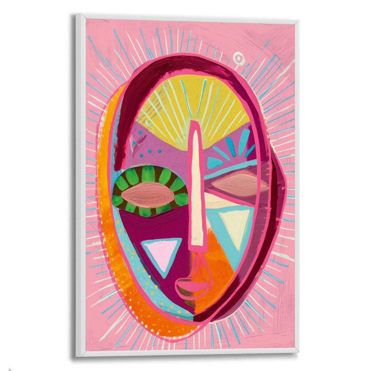 Schilderij Abstract Masker 30x20 - Slim Frame - Reinders