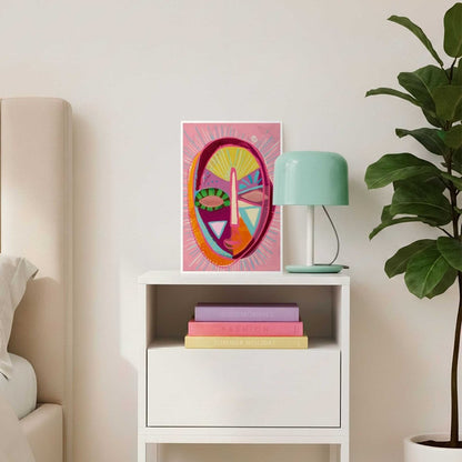 Schilderij Abstract Masker 30x20 - Slim Frame - Reinders