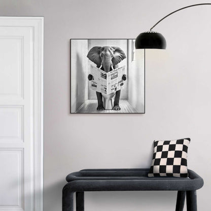 Schilderij Elephant Toilet 50x50 - Reinders