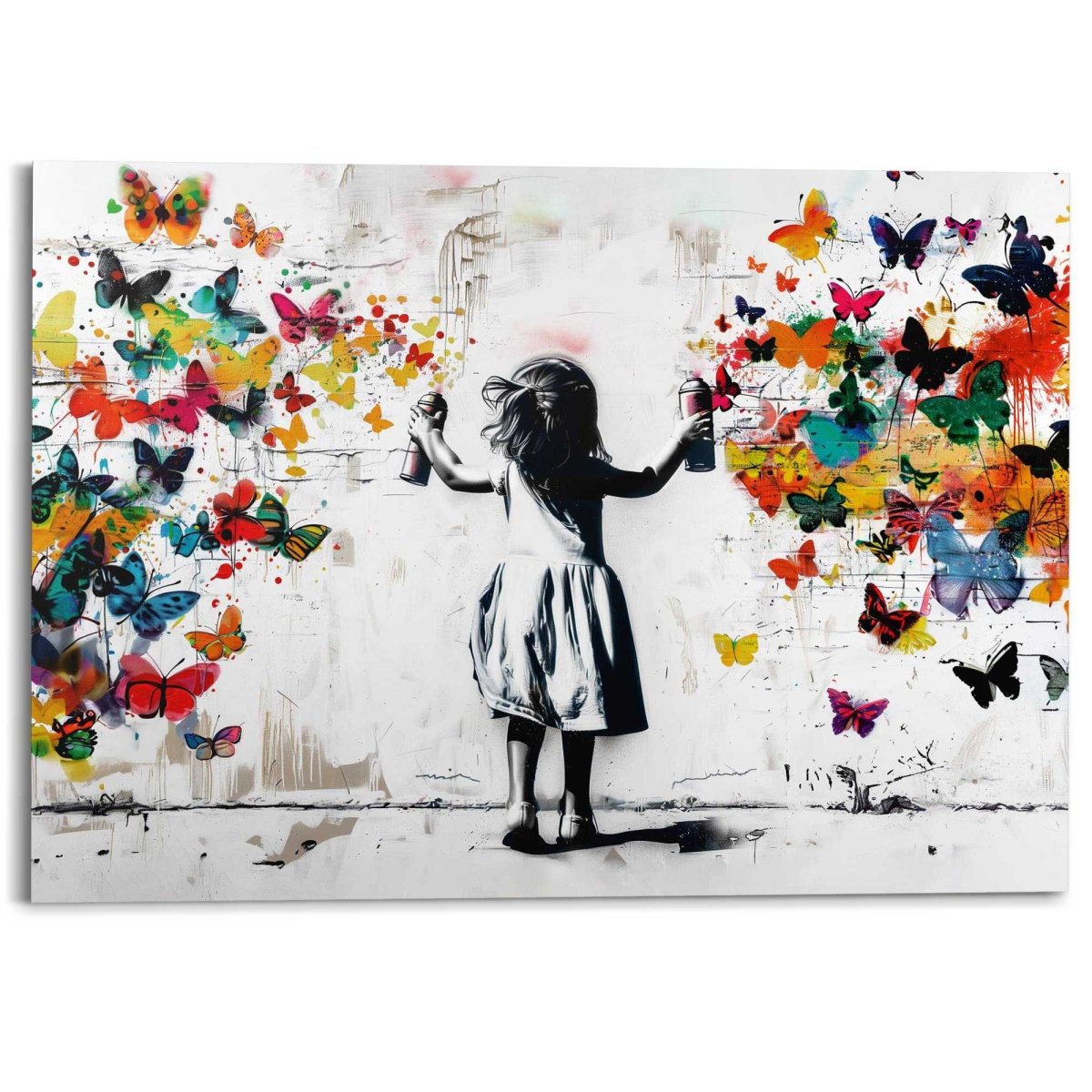Schilderij Grafiti bloemen 100x140 - Reinders