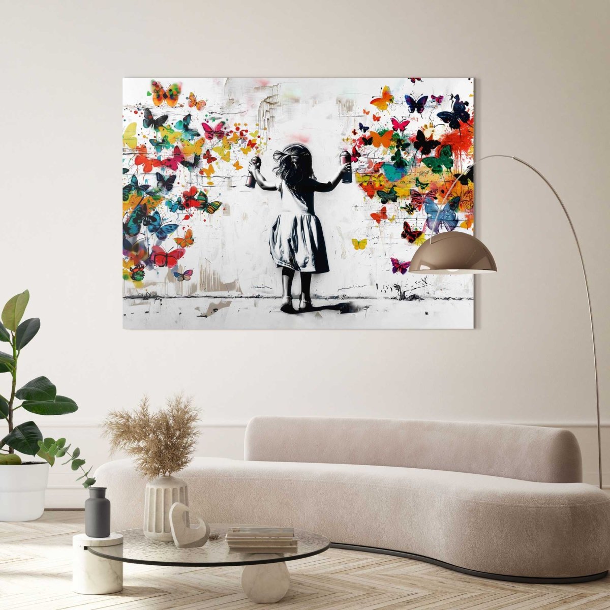 Schilderij Grafiti bloemen 100x140 - Reinders