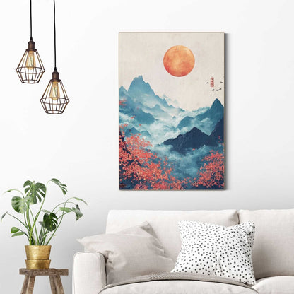 Schilderij Japans landschap 60x90 - Framed Panel - Reinders