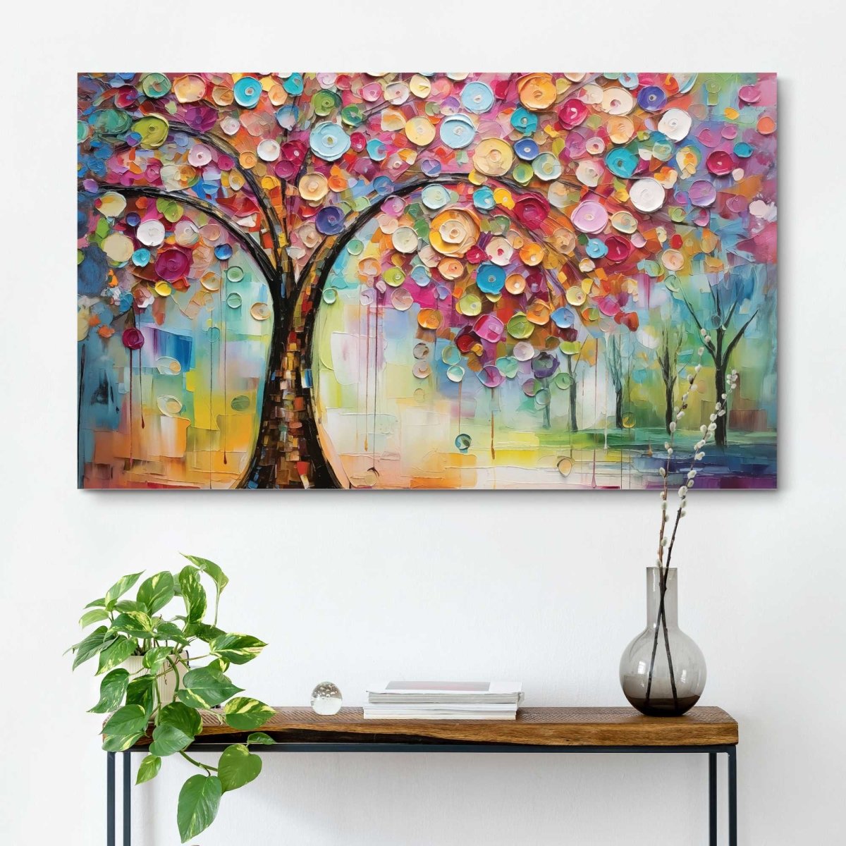 Schilderij Kleurrijke boom 70x118 - Reinders