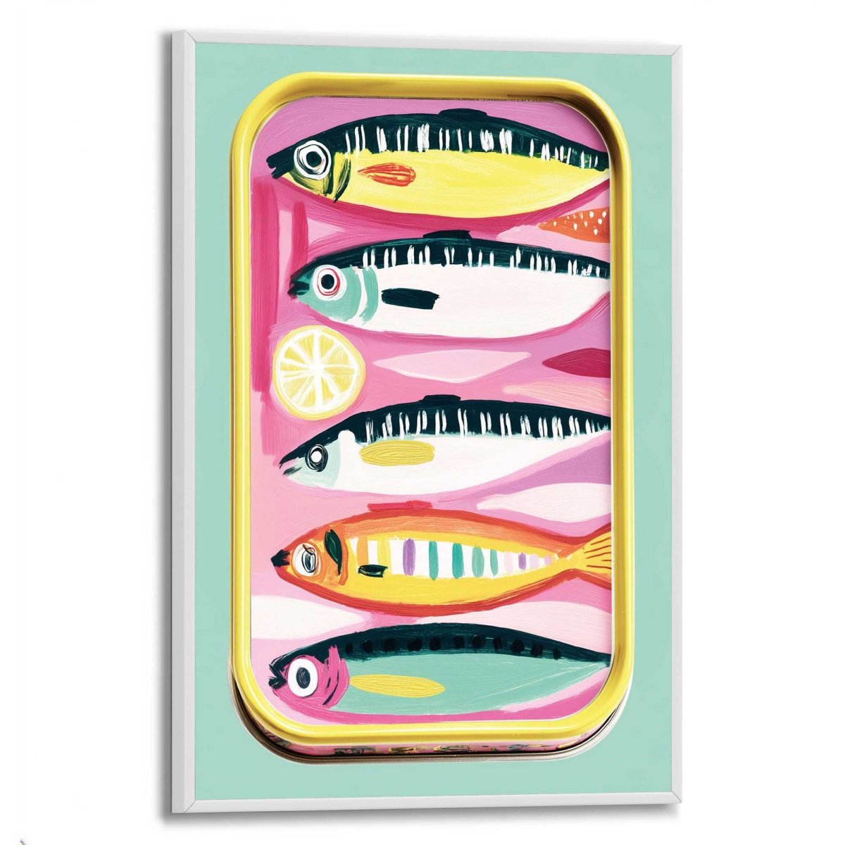 Schilderij Kleurrijke Sardientjes 30x20 - Slim Frame - Reinders