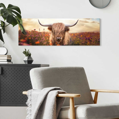 Schilderij Lente schotse hooglander 30x90 - Reinders