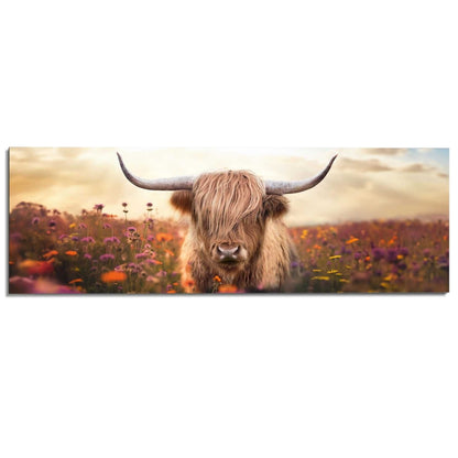 Schilderij Lente schotse hooglander 52x156 - Reinders