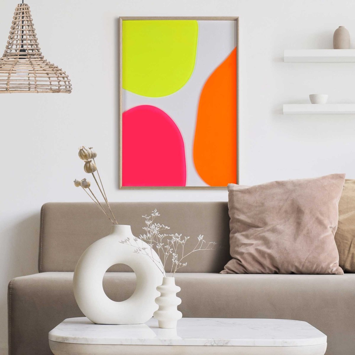 Schilderij Neon Connected 70x50 - Reinders