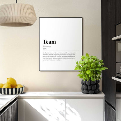 Schilderij Team - Duitstalig 50x40 - Slim Frame - Reinders